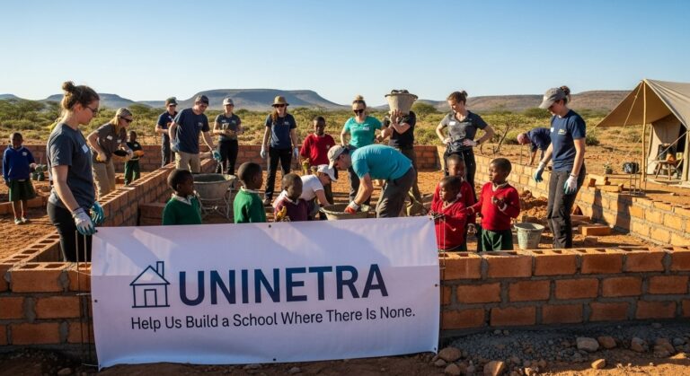 Uninetra Help Us Build a School Where There Is None volunteers